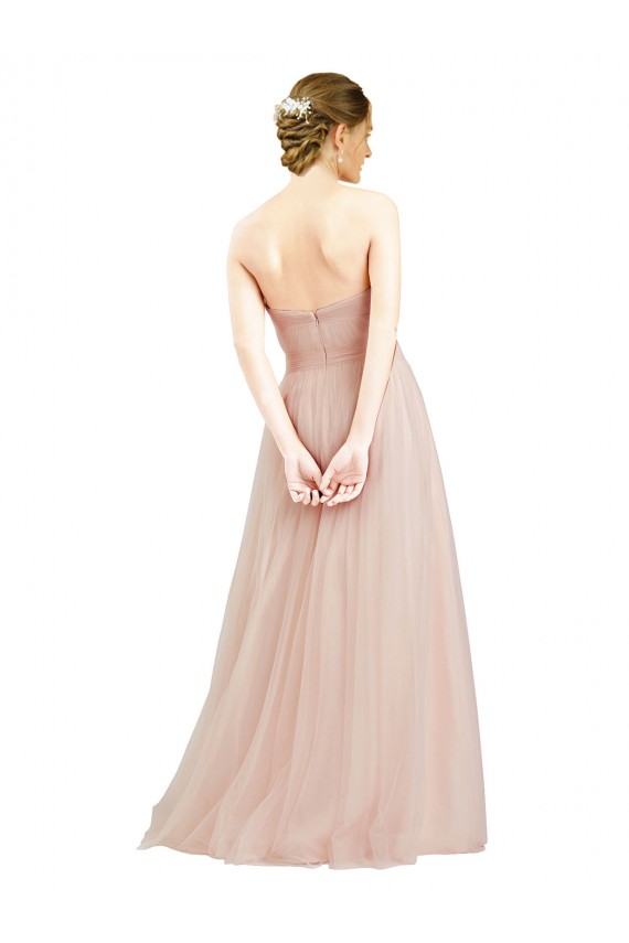 Open Back Tulle Sweetheart Long Sleeveless Semi Formal Dress / Bridesmaid Dress Norwich
