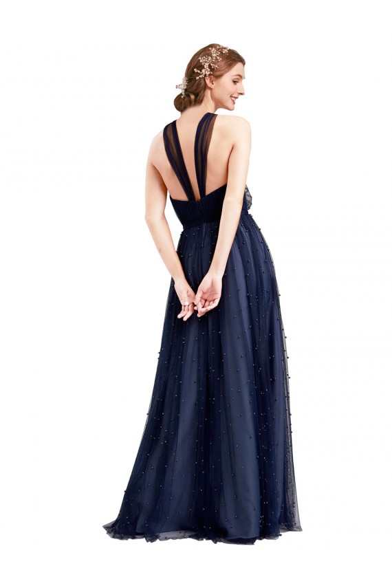 Tulle Halter Neck Long Sleeveless Bridesmaid Dress / Evening Dress Norwich