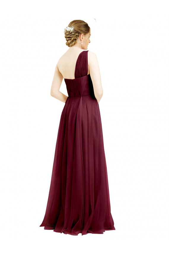 Tulle One Shoulder Long Sleeveless Semi Formal Evening Dress / Bridesmaid Dress Norwich