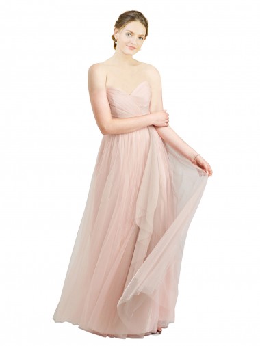 Pink Tulle Sweetheart Long Sleeveless Bridesmaid Dress / Evening Dress Norwich
