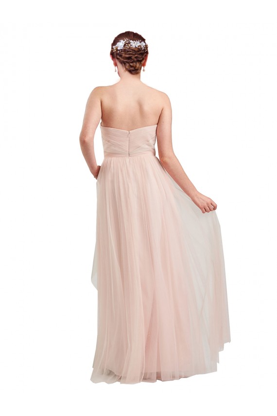 Pink Tulle Sweetheart Long Sleeveless Bridesmaid Dress / Evening Dress Norwich