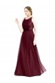 Keyhole Back Tulle Boat Neck Long Sleeveless Semi Formal Evening Dress / Bridesmaid Dress Norwich