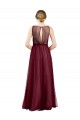 Keyhole Back Tulle Boat Neck Long Sleeveless Semi Formal Evening Dress / Bridesmaid Dress Norwich