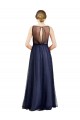 Keyhole Back Tulle Boat Neck Long Sleeveless Semi Formal Evening Dress / Bridesmaid Dress Norwich