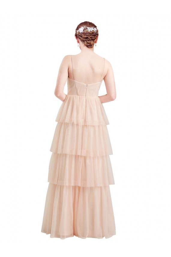 Tulle V-Neck Long Sleeveless Semi Formal Evening Dress / Bridesmaid Dress Norwich