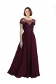 Tulle & Soft Chiffon Jewel Neck Long Cap Sleeves Bridesmaid Dress Norwich