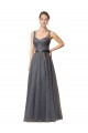 V-Back Slate Grey Tulle Sweetheart Long Sleeveless Formal Dress / Bridesmaid Dress Norwich