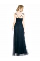 Blue Tulle V-Neck Long Sleeveless Bridesmaid Dress Norwich