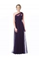 Plum Tulle One Shoulder Long Sleeveless Bridesmaid Dress Norwich