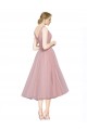 V-Back Tulle V-Neck Tea Length Sleeveless Bridesmaid Dress Norwich