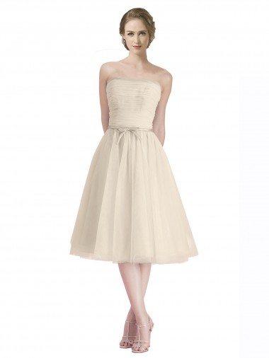 Tulle Strapless Cocktail Length Sleeveless Bridesmaid Dress Norwich