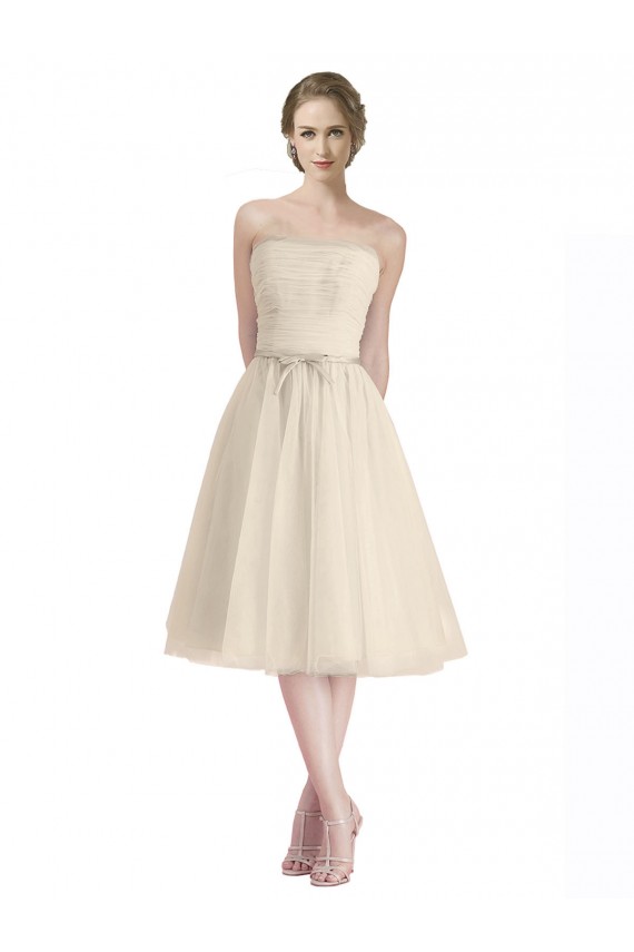 Tulle Strapless Cocktail Length Sleeveless Bridesmaid Dress Norwich