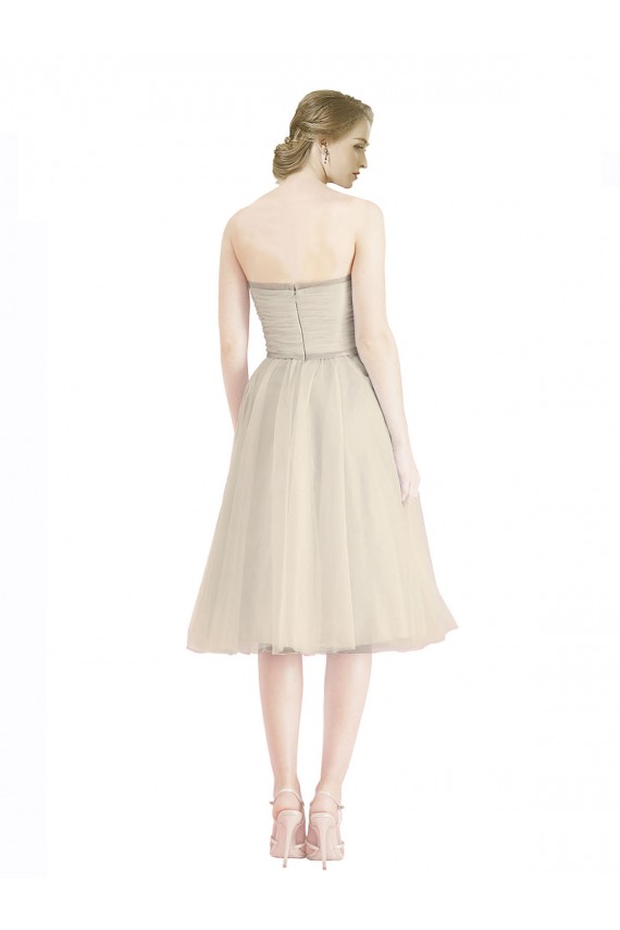 Tulle Strapless Cocktail Length Sleeveless Bridesmaid Dress Norwich
