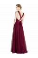 Open Back Tulle V-Neck Long Sleeveless Bridesmaid Dress Norwich