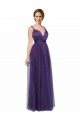 Low Back Purple Tulle Spaghetti Straps Long Sleeveless Bridesmaid Dress Norwich