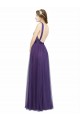 Low Back Purple Tulle Spaghetti Straps Long Sleeveless Bridesmaid Dress Norwich