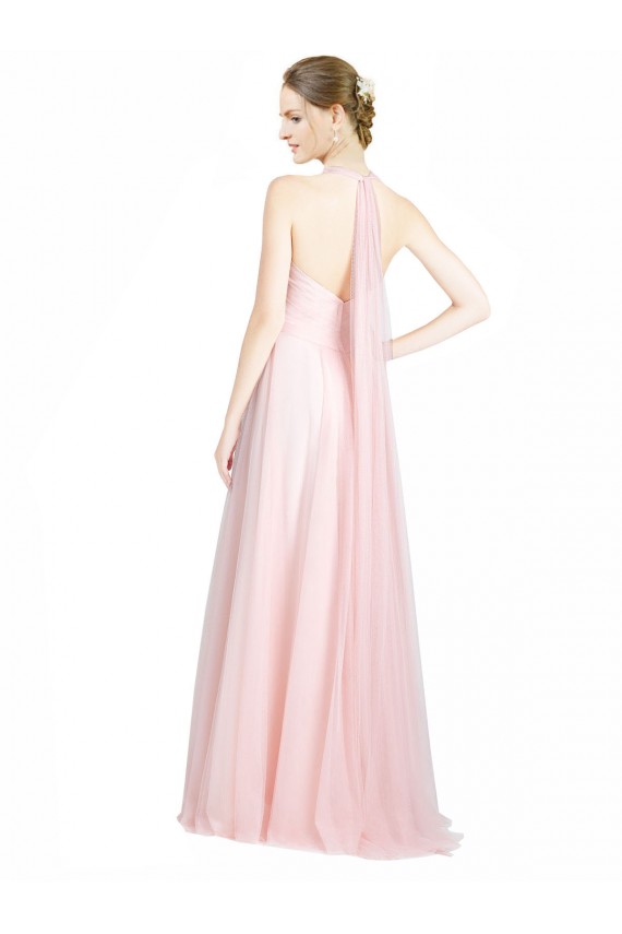 Low Back Mint Green Tulle Spaghetti Straps Long Sleeveless Bridesmaid Dress Norwich