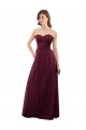 Low Back Burgundy Tulle Sweetheart Long Sleeveless Bridesmaid Dress Norwich