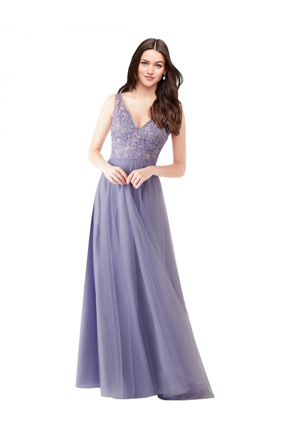 V-Back Tulle & Lace Sweetheart Long Sleeveless Formal Dress / Bridesmaid Dress Norwich