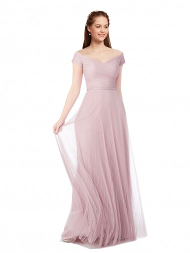 Tulle Off the Shoulder Long Sleeveless Bridesmaid Dress / Evening Dress Norwich