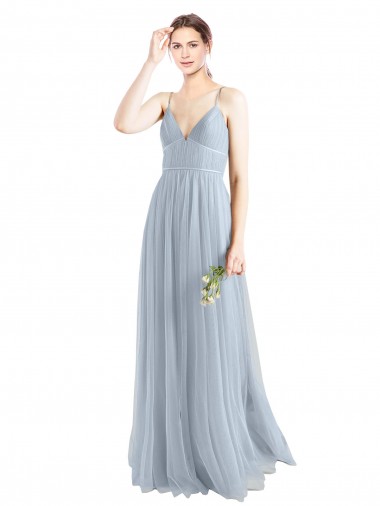 Open Back Tulle Spaghetti Straps Long Sleeveless Evening Dress / Bridesmaid Dress Norwich