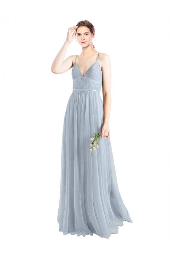Open Back Tulle Spaghetti Straps Long Sleeveless Evening Dress / Bridesmaid Dress Norwich