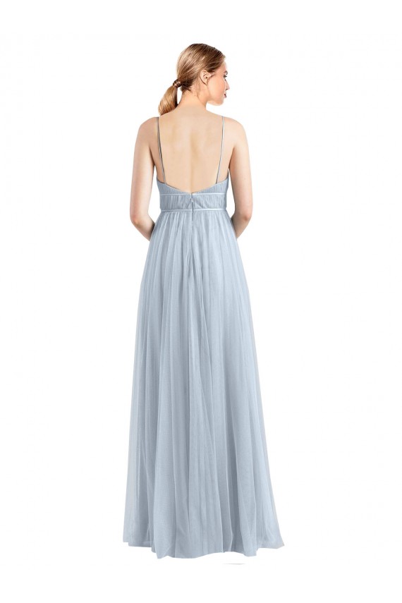 Open Back Tulle Spaghetti Straps Long Sleeveless Evening Dress / Bridesmaid Dress Norwich