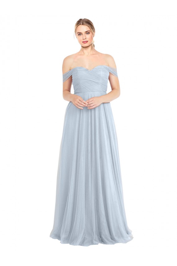 Tulle Off the Shoulder Long Sleeveless Evening Dress / Bridesmaid Dress Norwich