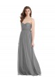 Slate Grey Tulle Sweetheart Long Sleeveless Bridesmaid Gown Norwich