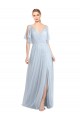 V-Back Tulle Spaghetti Straps Long Flutter Sleeves Bridesmaid Dress / Evening Dress Norwich