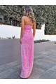 Velvet Sequin Halter Neck Long Sleeveless Prom Dress Norwich