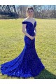 Velvet Sequin Off the Shoulder Sweep Train Sleeveless Prom Dress Norwich