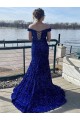 Velvet Sequin Off the Shoulder Sweep Train Sleeveless Prom Dress Norwich