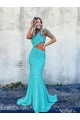 Velvet Sequin One Shoulder Sweep Train Sleeveless Prom Dresses Norwich