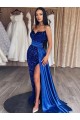 Velvet Sequin Sweetheart Sweep Train Sleeveless Prom Dresses Norwich