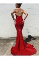 Velvet Sequin Sweetheart Court Train Sleeveless Prom Dress / Evening Gown Norwich