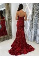 Velvet Sequin Sweetheart Court Train Sleeveless Evening Dress Norwich