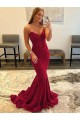 Burgundy Velvet Sequin Sweetheart Sweep Train Sleeveless Prom Dress Norwich