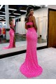Velvet Sequin V-Neck Long Sweep Train Sleeveless Evening Dress Norwich