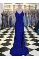 Velvet Sequin V-Neck Sweep Train Sleeveless Prom Dress / Evening Gown Norwich