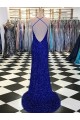 Velvet Sequin V-Neck Sweep Train Sleeveless Prom Dress / Evening Gown Norwich