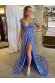 Velvet Sequin V-Neck Court Train Sleeveless Prom Dress / Evening Dress Norwich