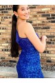 Velvet Sequin One Shoulder Short Sleeveless Homecoming Dresses Norwich