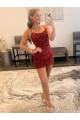 Velvet Sequin Spaghetti Straps Short Sleeveless Prom Dress / Evening Gown Norwich