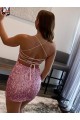 Velvet Sequin Spaghetti Straps Short Sleeveless Evening Dress Norwich