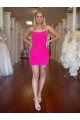 Velvet Sequin Spaghetti Straps Short Sleeveless Prom Dress Norwich