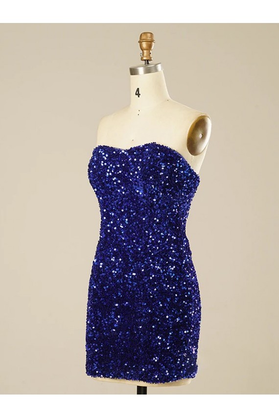 Velvet Sequin Sweetheart Short Sleeveless Prom Dress Norwich