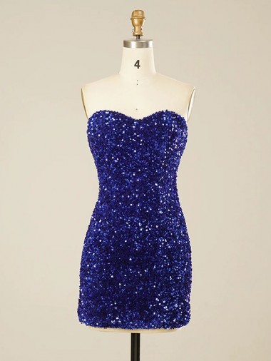 Velvet Sequin Sweetheart Short Sleeveless Prom Dress Norwich