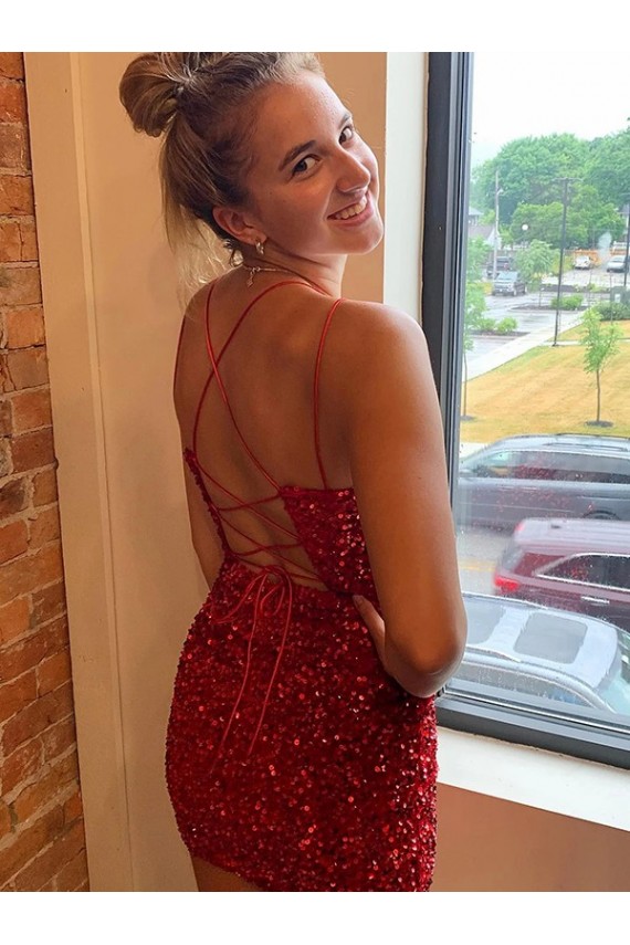 Velvet Sequin V-Neck Short Sleeveless Evening Gown Norwich