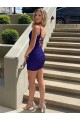Velvet Sequin V-Neck Short Sleeveless Prom Dress Norwich